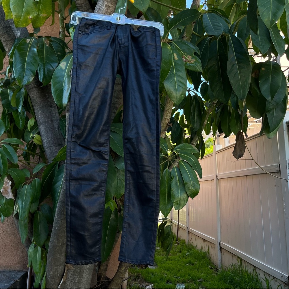 COVER/NILNOUTE Black Faux Vegan Leather Skinny Pants